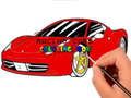 Joc Masini de curse Carte de colorat  on-line