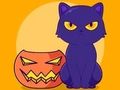 Joc Carte de colorat: pisica de Halloween  on-line
