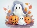 Joc Carte de colorat: fantome de Halloween  on-line