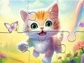 Joc Jigsaw Puzzle: Pisicuță cu fluture  on-line