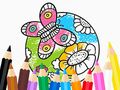 Joc Carte de colorat: Fluture Cu Floare  on-line