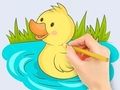 Joc Carte de colorat: Baby Duck Swim  on-line