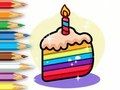 Joc Carte de colorat: Tort de aniversare  on-line