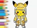 Joc Carte de colorat: Pelenă de ploaie Pikachu  on-line