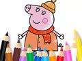 Joc Cartea de colorat: Mami Pig Iarna  on-line