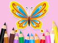 Joc Carte de colorat: Fluture frumos  on-line