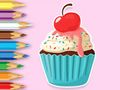 Joc Carte de colorat: Cupcake cu mere  on-line