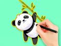 Joc Carte de colorat: Panda Eat Bamboo  on-line
