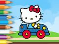 Joc Carte de colorat: Hello Kitty Driving Car  on-line