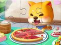 Joc Puzzle -ul jigsaw: câine de pizza on-line