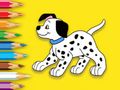 Joc Carte de colorat: Câine drăguț cu pete  on-line