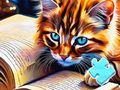 Joc Jigsaw Puzzle: Citirea pisicilor  on-line