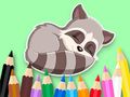 Joc Carte de colorat: Baby Raccoon  on-line