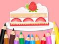 Joc Carte de colorat: Tort cu capsuni  on-line