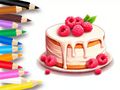 Joc Carte de colorat: Tort cu fructe de padure  on-line