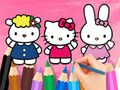 Joc Carte de colorat: Hello Kitty cu prietenii  on-line