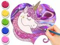 Joc Carte de colorat: Unicorn strălucitor  on-line