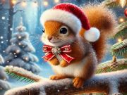 Joc Jigsaw drăguț cu animale de Crăciun  on-line