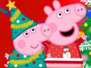 Joc Jigsaw Puzzle: Peppa Pig Pregătire de Crăciun  on-line