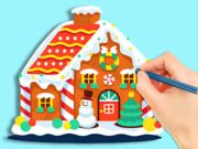 Joc Carte de colorat: Cabana de turtă dulce  on-line