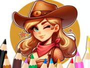 Joc Cartea de colorat: cowgirl  on-line