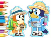 Joc Carte de colorat: Camping Bluey  on-line