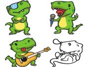 Joc Faceți clic și culori dinozauri  on-line