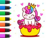 Joc Carte de colorat: unicorn Cupcake  on-line