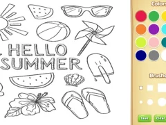 Joc Hello Summer Coloring Book for Kids on-line