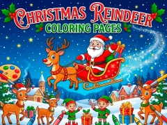 Joc Christmas Reindeer Coloring Pages on-line