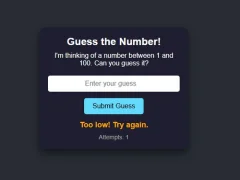 Joc Number Guessing on-line