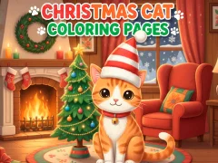 Joc Christmas Cat Coloring Pages on-line