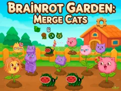 Joc Brainrot Garden. Merge Cats on-line
