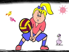 Joc Volleyball Fun Coloring on-line