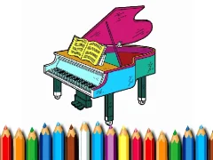 Joc Back To School: Piano Coloring Book on-line