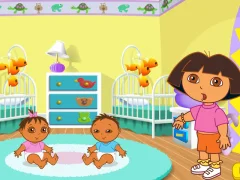 Joc Dora the Explorer Dora's Playtime with the Twins on-line