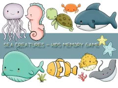 Joc Kids Memory Sea Creatures on-line
