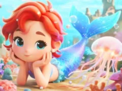 Joc Jigsaw Puzzle: Chibi Mermaid Marshmallow Jellyfish on-line