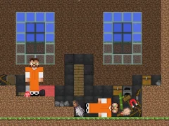 Joc Escape from the prison in Mineblock! Destruction! on-line