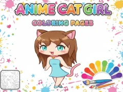 Joc Anime Cat Girl Coloring Pages on-line