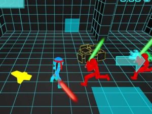Joc Stickman Neon Sword Fighting on-line