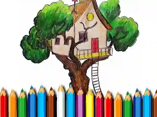 Joc Tree House Coloring Book on-line