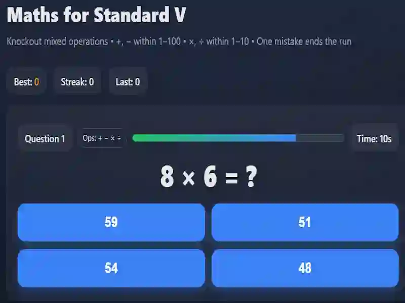 Joc Maths for Standard V on-line