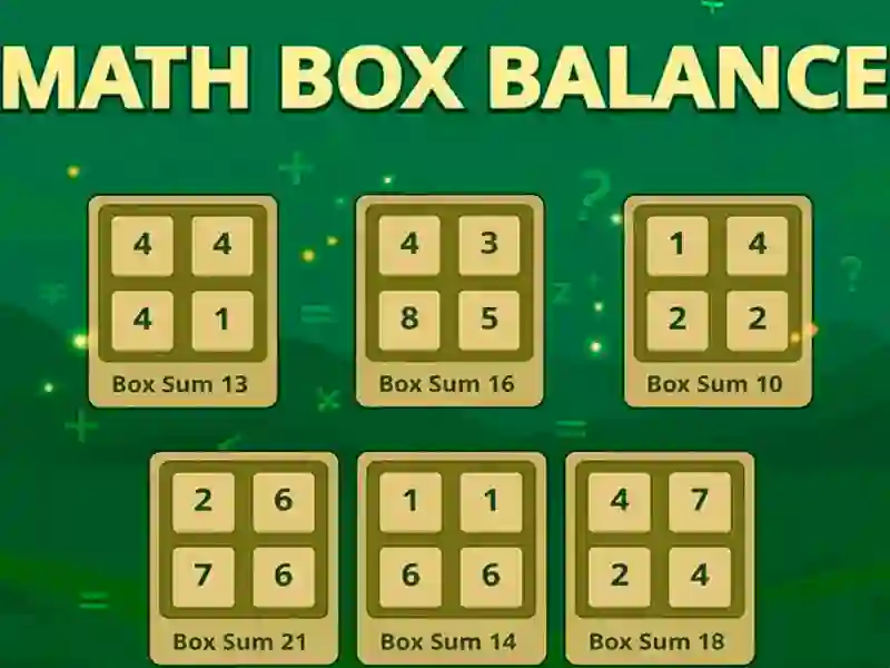 Joc Math Box Balance on-line