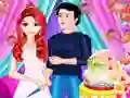 Joc Mermaid Girl Wedding Cooking Cake on-line