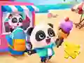Joc Jigsaw Puzzle: Baby Panda Ice Cream Car on-line