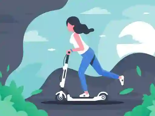 Joc Electric scooter rides jigsaw on-line