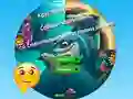 Joc Round Jigsaw Puzzle Collect Pictures of Funny Ocean Inhabitants on-line