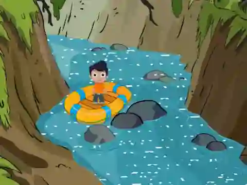 Joc Rescue the Cute Boy from River on-line
