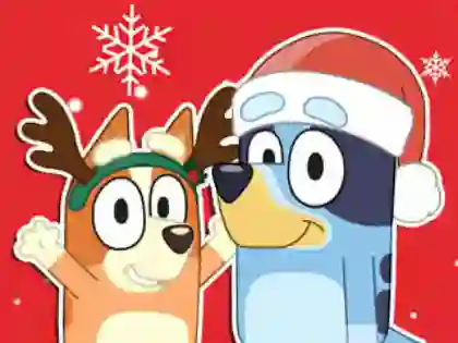 Joc Jigsaw Puzzle: Bluey Christmas Gift on-line
